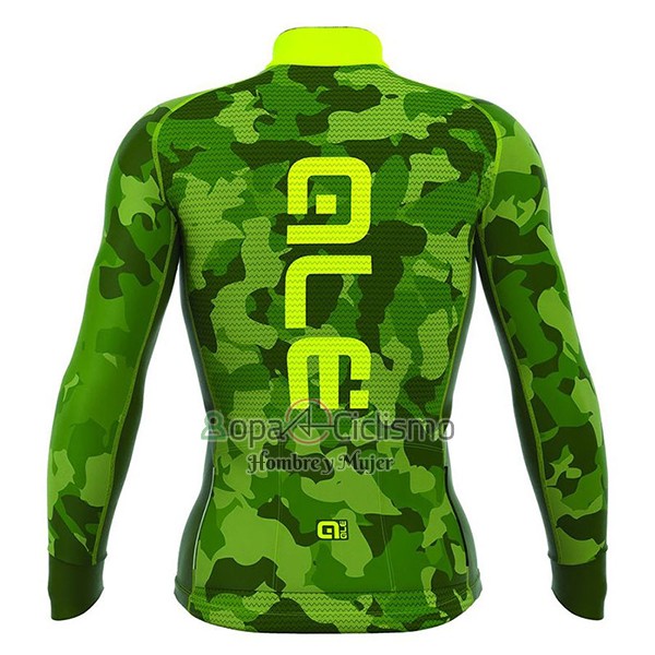 Ale Camo Ropa Ciclismo Culotte Largo 2017 Hombre Mangas Largas Verde y AMarillo