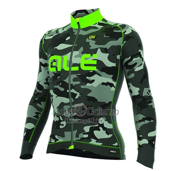 Ale Camo Ropa Ciclismo Culotte Largo 2017 Hombre Mangas Largas Verde y Negro