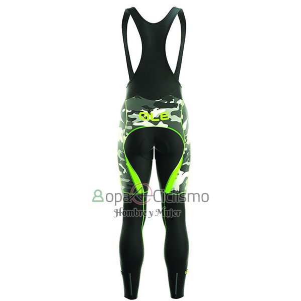 Ale Camo Ropa Ciclismo Culotte Largo 2017 Hombre Mangas Largas Verde y Negro