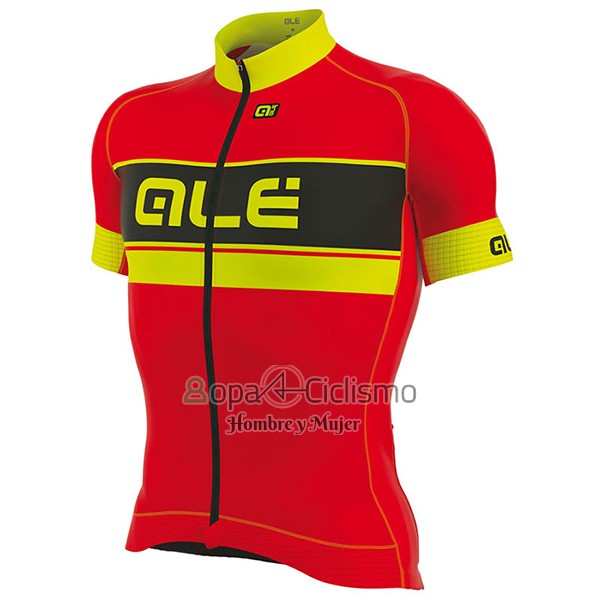 Ale Graphics Prr Bermuda Ropa Ciclismo Culotte Corto 2017 Hombre Mangas Cortas Rojo y AMarillo