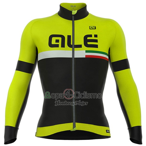 Ale Graphics Prr Tirreno Ropa Ciclismo Culotte Largo 2017 Hombre Mangas Largas Negro y AMarillo