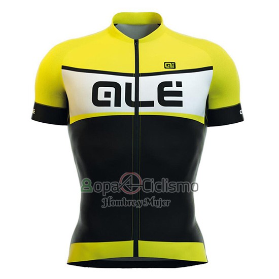 Ale Ropa Ciclismo Culotte Corto 2016 Hombre Mangas Cortas Negro y AMarillo