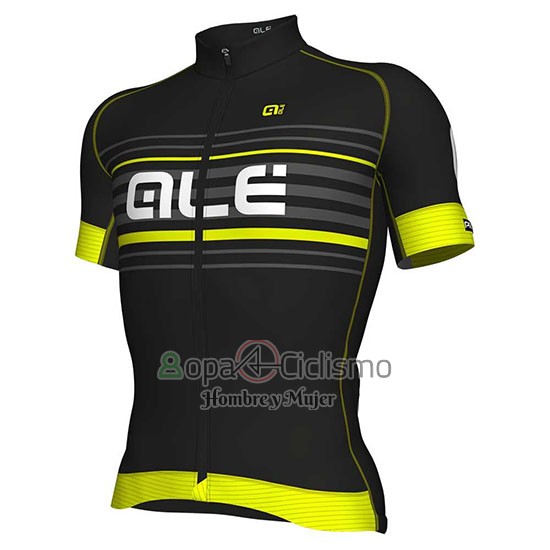 Ale Ropa Ciclismo Culotte Corto 2018 Hombre Mangas Cortas Negro y AMarillo