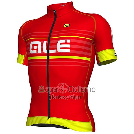 Ale Ropa Ciclismo Culotte Corto 2018 Hombre Mangas Cortas Rojo y AMarillo