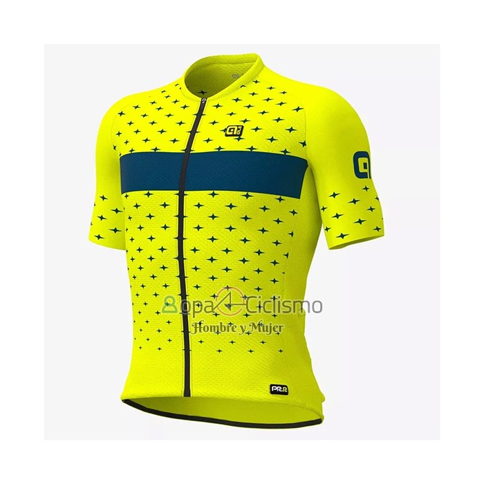 Ale Ropa Ciclismo Culotte Corto 2021 Hombre Mangas Cortas AMarillo Azul