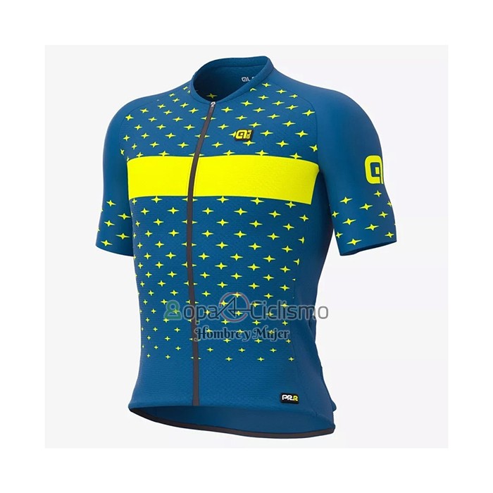 Ale Ropa Ciclismo Culotte Corto 2021 Hombre Mangas Cortas Azul AMarillo