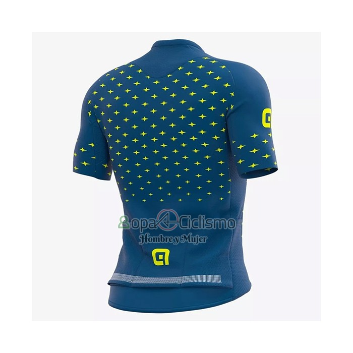 Ale Ropa Ciclismo Culotte Corto 2021 Hombre Mangas Cortas Azul AMarillo