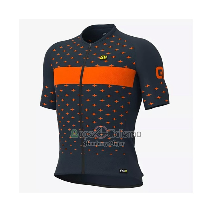 Ale Ropa Ciclismo Culotte Corto 2021 Hombre Mangas Cortas Azul Claro Naranja