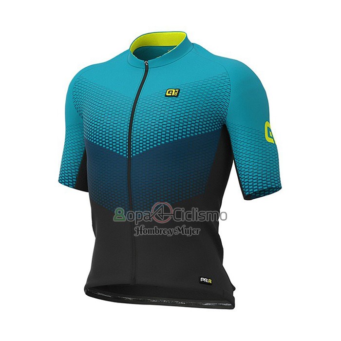 Ale Ropa Ciclismo Culotte Corto 2021 Hombre Mangas Cortas Azul Verde