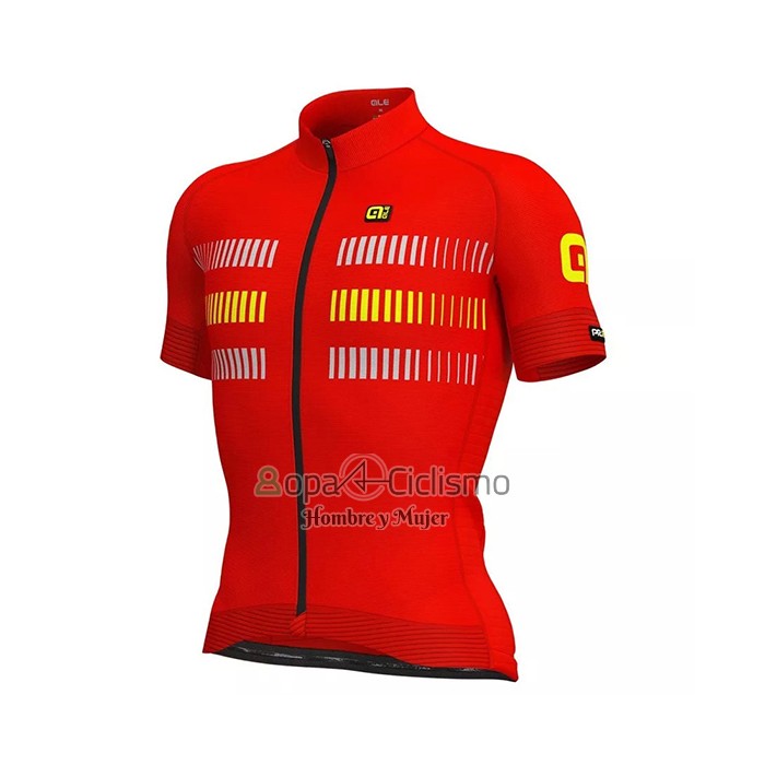 Ale Ropa Ciclismo Culotte Corto 2021 Hombre Mangas Cortas Rojo AMarillo