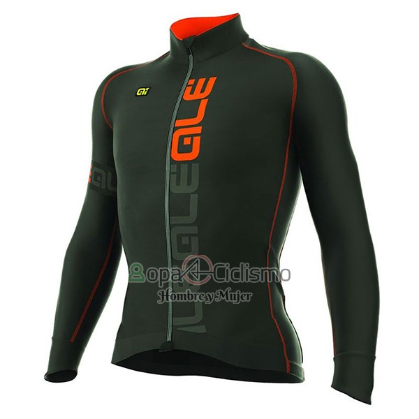 Ale Ropa Ciclismo Culotte Largo 2017 Hombre Mangas Largas 3 Season Negro y Naranja