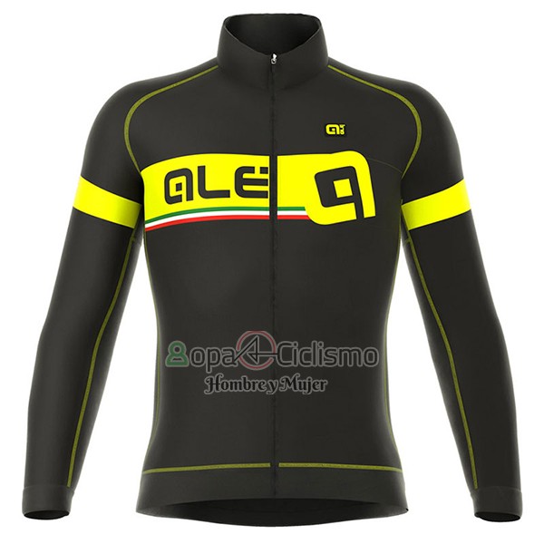 Ale Ropa Ciclismo Culotte Largo 2017 Hombre Mangas Largas Negro y AMarillo