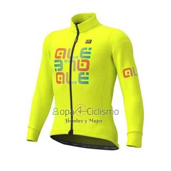 Ale Ropa Ciclismo Culotte Largo 2020 Hombre Mangas Largas AMarillo Verde