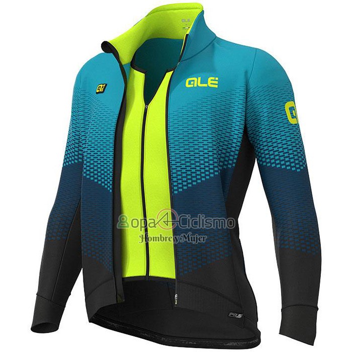 Ale Ropa Ciclismo Culotte Largo 2020 Hombre Mangas Largas Azul Claro AMarillo