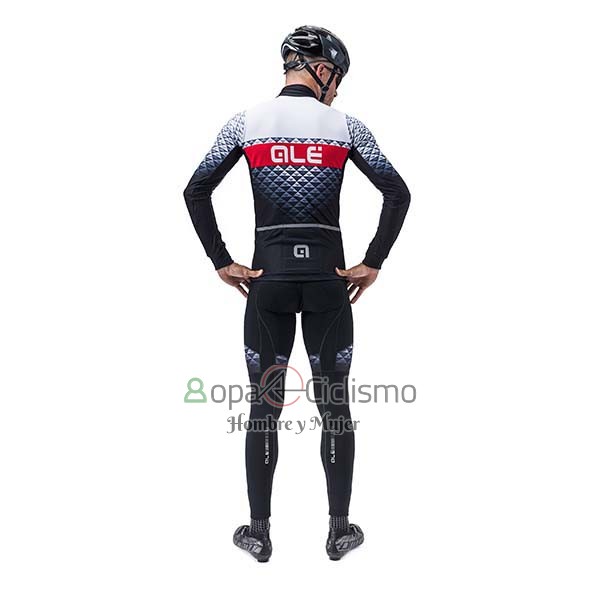 Ale Ropa Ciclismo Culotte Largo 2020 Hombre Mangas Largas Blanco Negro