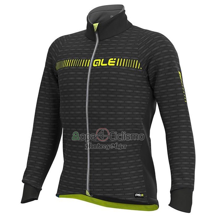 Ale Ropa Ciclismo Culotte Largo 2020 Hombre Mangas Largas Negro AMarillo