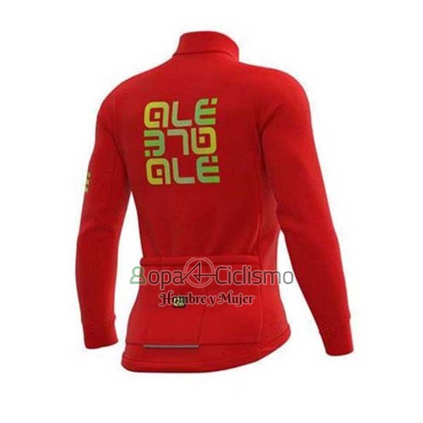Ale Ropa Ciclismo Culotte Largo 2020 Hombre Mangas Largas Rojo AMarillo
