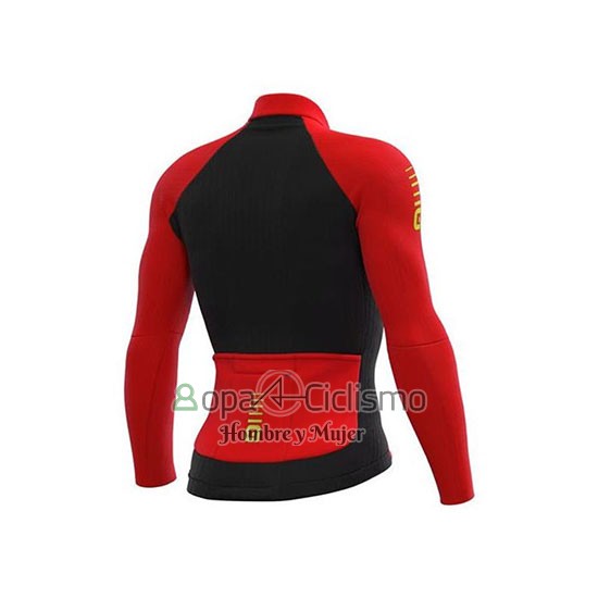 Ale Ropa Ciclismo Culotte Largo 2020 Hombre Mangas Largas Rojo Negro