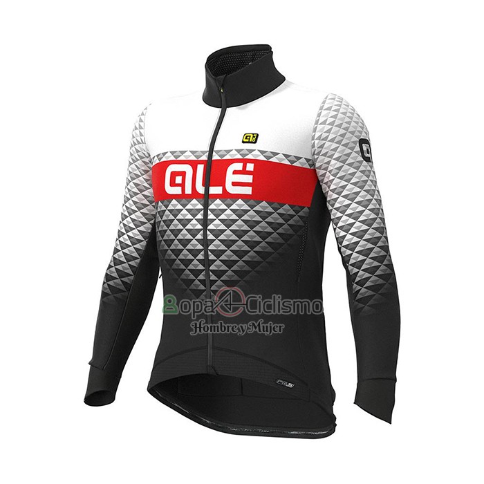 Ale Ropa Ciclismo Culotte Largo 2021 Hombre Mangas Largas Blanco Negro Rojo