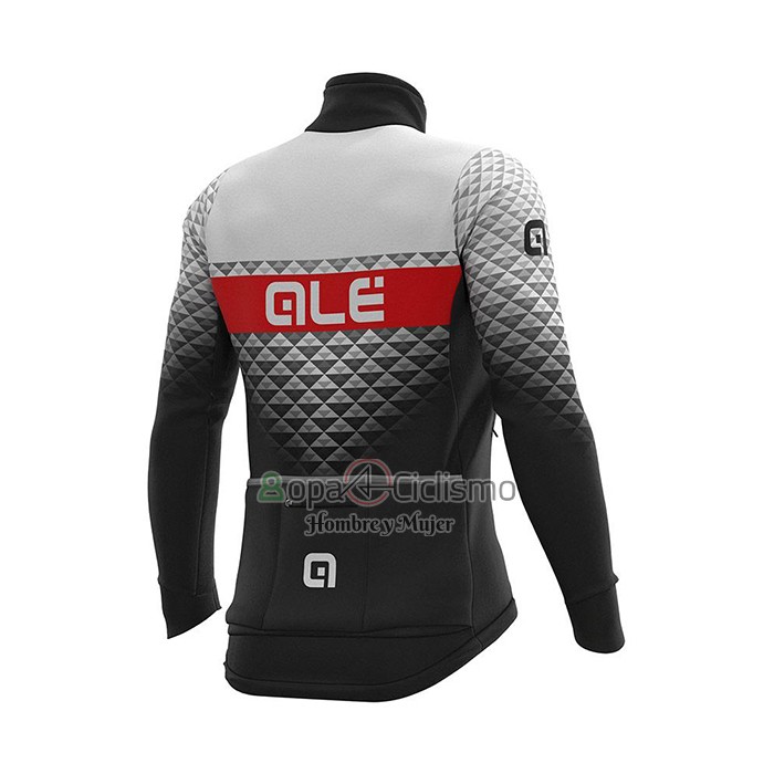 Ale Ropa Ciclismo Culotte Largo 2021 Hombre Mangas Largas Blanco Negro Rojo