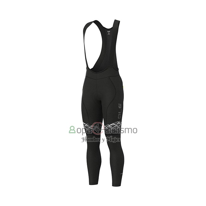 Ale Ropa Ciclismo Culotte Largo 2021 Hombre Mangas Largas Blanco Negro Rojo