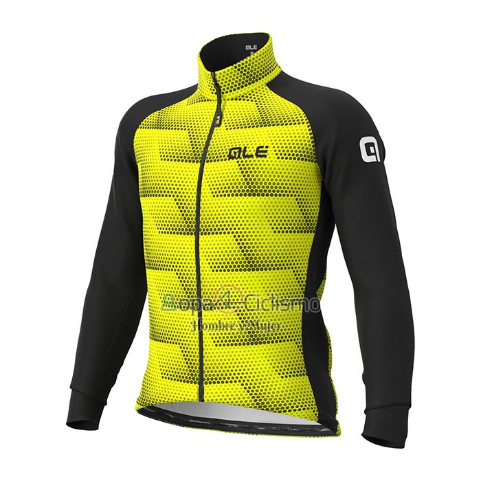 Ale Ropa Ciclismo Culotte Largo 2021 Hombre Mangas Largas Negro AMarillo