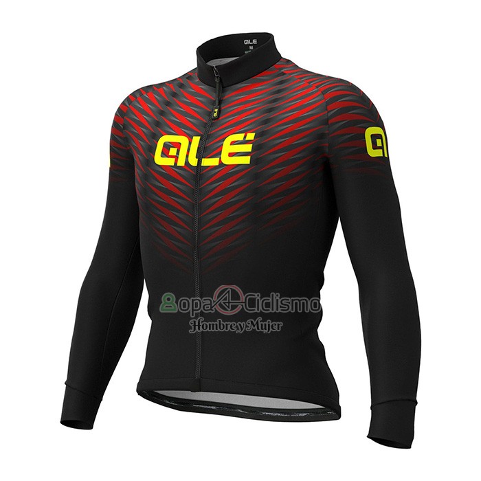 Ale Ropa Ciclismo Culotte Largo 2021 Hombre Mangas Largas Negro Rojo