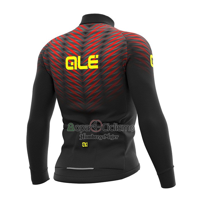 Ale Ropa Ciclismo Culotte Largo 2021 Hombre Mangas Largas Negro Rojo