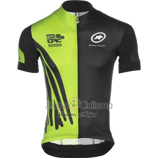 Assos Ropa Ciclismo Culotte Corto 2016 Hombre Mangas Cortas Negro y Verde