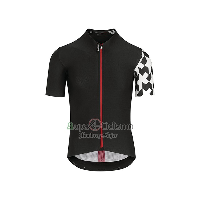 Assos Ropa Ciclismo Culotte Corto 2021 Hombre Mangas Cortas Negro Blanco Rojo