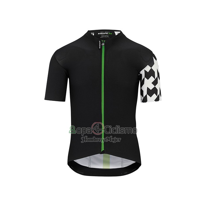 Assos Ropa Ciclismo Culotte Corto 2021 Hombre Mangas Cortas Negro Blanco Verde