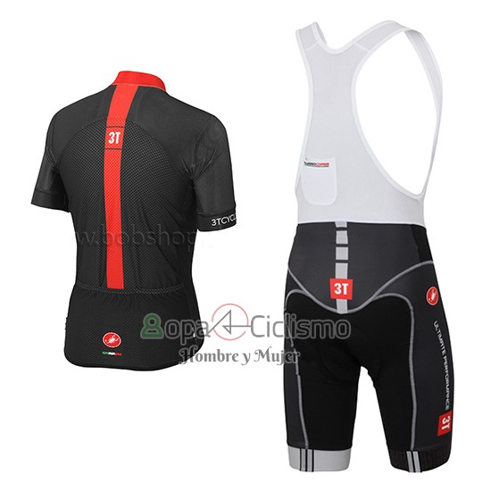 Castelli 3t Ropa Ciclismo Culotte Corto 2015 Hombre Mangas Cortas Negro y Rojo