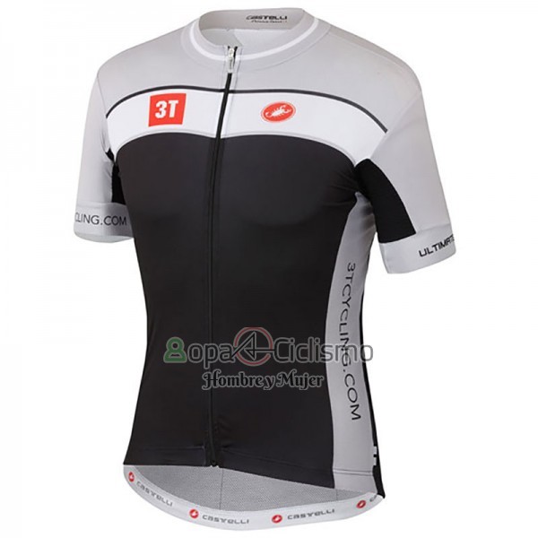 Castelli 3t Ropa Ciclismo Culotte Corto 2017 Hombre Mangas Cortas Gris y Negro