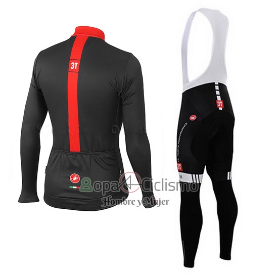 Castelli 3t Ropa Ciclismo Culotte Largo 2015 Hombre Mangas Largas Negro y Rojo