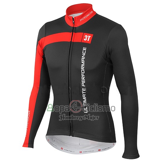Castelli 3t Ropa Ciclismo Culotte Largo 2015 Hombre Mangas Largas Negro y Rojo