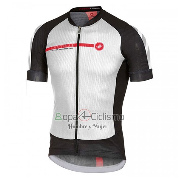 Castelli Aero Race Ropa Ciclismo Culotte Corto 2017 Hombre Mangas Cortas Blanco y Negro