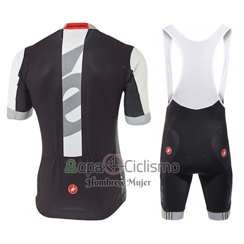 Castelli Cervelo Ropa Ciclismo Culotte Corto 2016 Hombre Mangas Cortas Blanco Gris