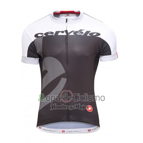 Castelli Cervelo Ropa Ciclismo Culotte Corto 2016 Hombre Mangas Cortas Blanco Gris