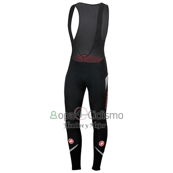Castelli DE Ropa Ciclismo Culotte Largo 2019 Hombre Mangas Largas Gris Rojo