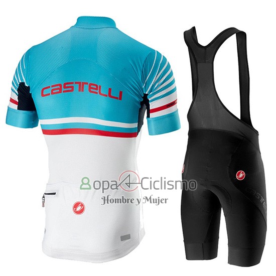 Castelli Free AR 4.1 Ropa Ciclismo Culotte Corto 2019 Hombre Mangas Cortas Azur Blanco