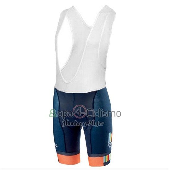 Castelli Maratona Dles Dolomites-Enel Ropa Ciclismo Culotte Corto 2018 Hombre Mangas Cortas Azul Naranja
