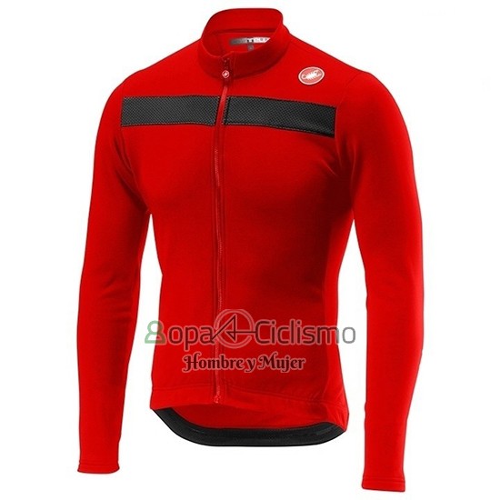 Castelli Puro 3 Ropa Ciclismo Culotte Largo 2019 Hombre Mangas Largas Rojo Negro