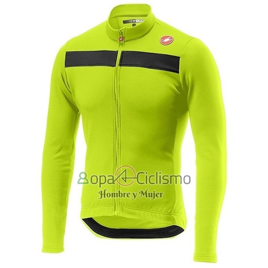 Castelli Puro 3 Ropa Ciclismo Culotte Largo 2019 Hombre Mangas Largas Verde Negro