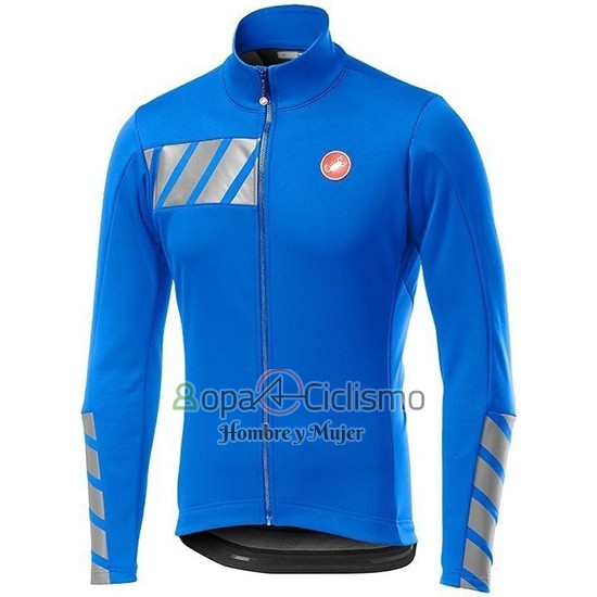 Castelli Raddoppia 2 Ropa Ciclismo Culotte Largo 2019 Hombre Mangas Largas Azul Plata