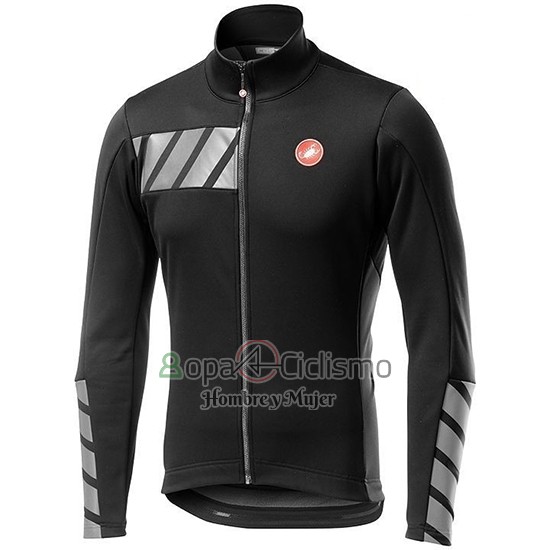Castelli Raddoppia 2 Ropa Ciclismo Culotte Largo 2019 Hombre Mangas Largas Negro Plata