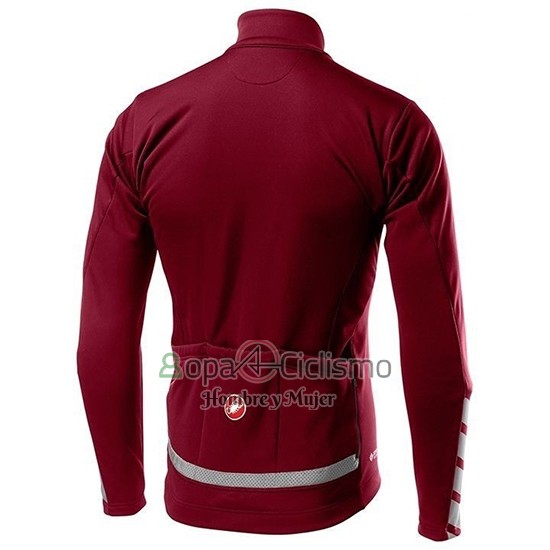Castelli Raddoppia 2 Ropa Ciclismo Culotte Largo 2019 Hombre Mangas Largas Rojo Plata