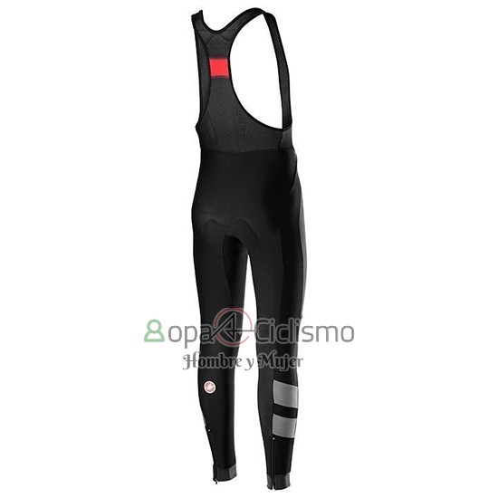 Castelli Raddoppia 2 Ropa Ciclismo Culotte Largo 2019 Hombre Mangas Largas Rojo Plata
