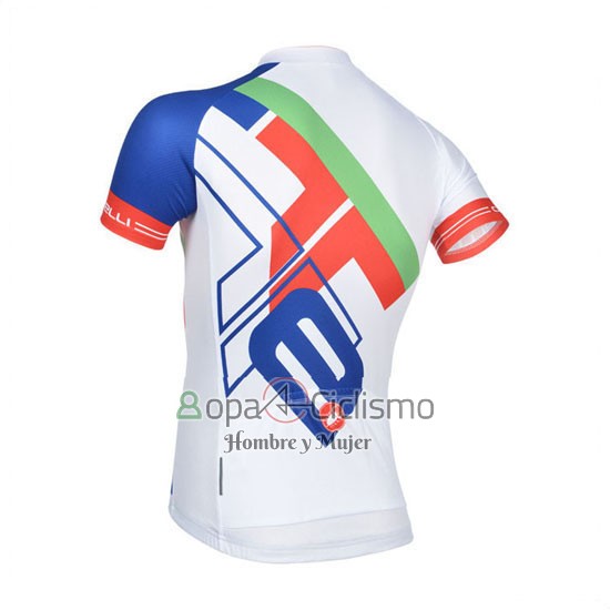 Castelli Ropa Ciclismo Culotte Corto 2014 Hombre Mangas Cortas Blanco y Azul