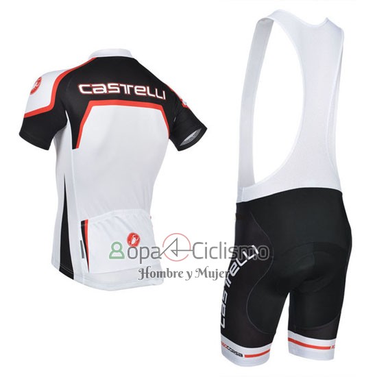Castelli Ropa Ciclismo Culotte Corto 2014 Hombre Mangas Cortas Blanco y Naranja