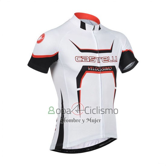 Castelli Ropa Ciclismo Culotte Corto 2014 Hombre Mangas Cortas Blanco y Naranja